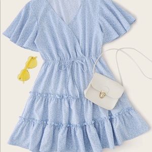 Blue and White Floral Dress